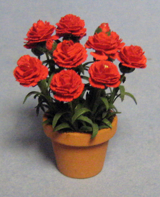 Carnation in a Terra Cotta Pot One-inch scale - Click Image to Close