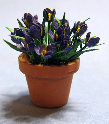 Crocus in a Terra Cotta Pot One-inch scale - Click Image to Close