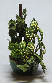 Dish Garden #2 in a Ceramic Pot Half-inch scale - Click Image to Close
