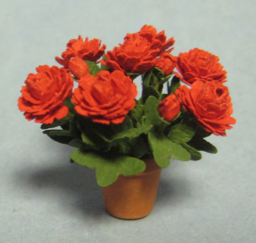 Peony in a Terra Cotta Pot Half-inch scale - Click Image to Close