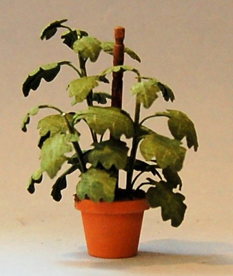 Split-Leaf Philodendron in a Terra Cotta Pot Half-inch scale - Click Image to Close