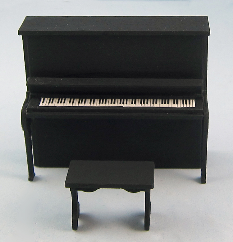 Upright Piano and Bench Half-inch scale - Click Image to Close