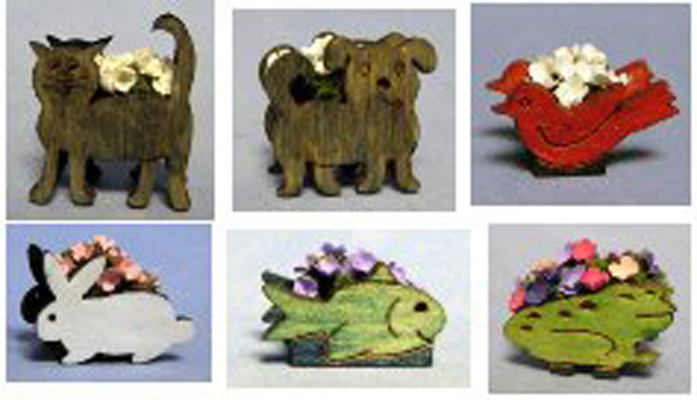 Playful Planters Set #1 Half-inch scale - Click Image to Close
