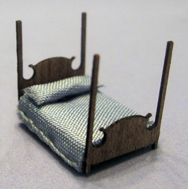 Emma's Four-Post Bed 1/144th scale - Click Image to Close