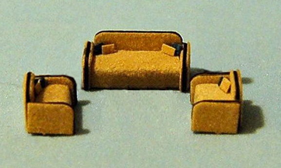 Sofa and 2 Chairs 1/144th scale - Click Image to Close