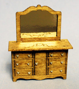Sweetheart Mirrored Dresser Quarter-inch scale
