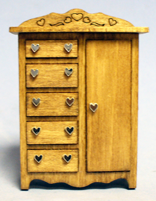Sweetheart Tall Dresser Half-inch scale - Click Image to Close