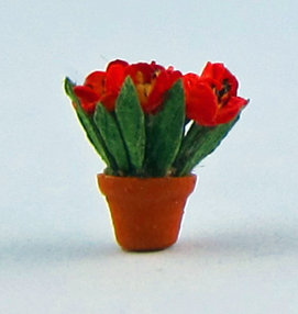 Tulips in a Terra Cotta Pot Quarter-inch scale